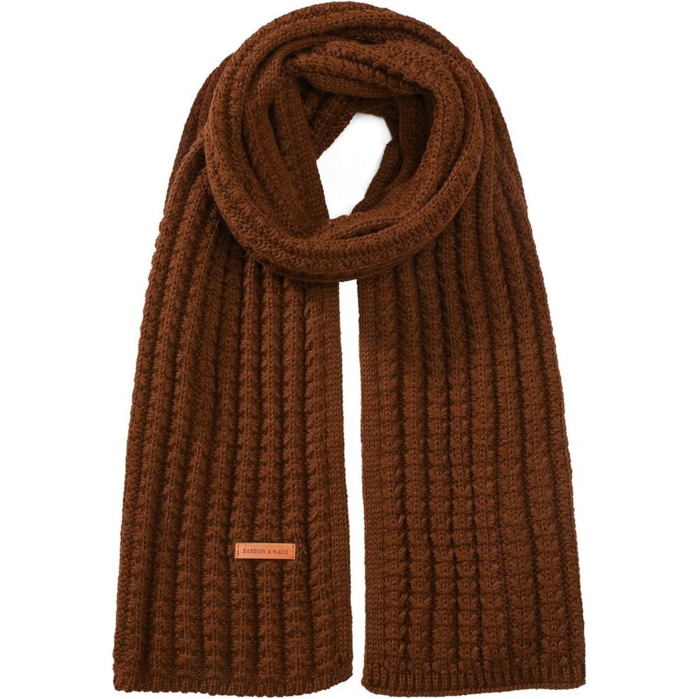 Women's Coffee Fashionable Casual Scarf Soft Acrylic Winter Warm Stylish Design
